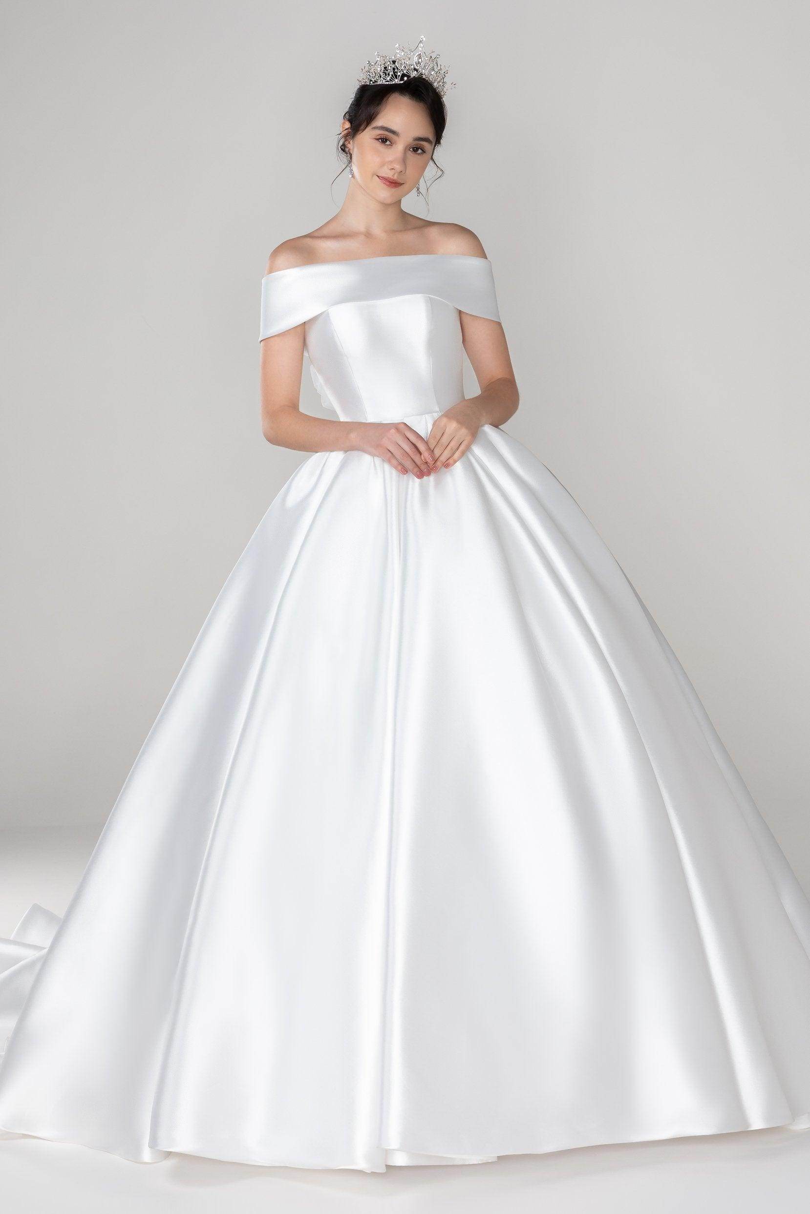 Princess Court Train Mikado Wedding Dress CW2520 - COCOMELODY